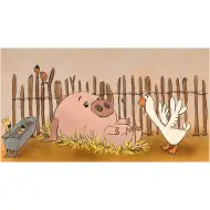 Purcelușul și Gâsca la excursie diapozitiv