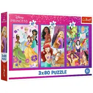 Puzzle 3x80 piese Disney+prințese prietene - Trefl