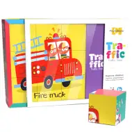 Puzzle 6 în 1 cu cuburi de poveste - Vehicule