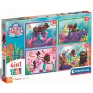 Puzzle Ariel, mica sirenă 4 în 1 cu 12, 16, 20 și 24 de piese - Clementoni