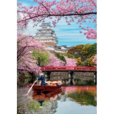 Puzzle HQC de 1000 de piese cu Castelul Himeji primăvara - Clementoni imaginea 2