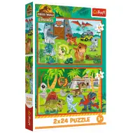 Puzzle Jurassic World cu dinozauri mici 2x24 piese - Trefl