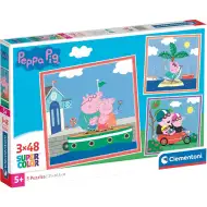 Puzzle Peppa Pig 3x48 piese Supercolor - Clementoni