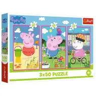 Puzzle Peppa Pig puterea prieteniei 3x50 piese - Trefl