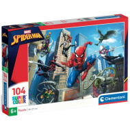 Puzzle Super Color Omul-Păianjen, 104 piese - Clementoni