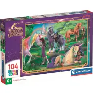 Puzzle Supercolor 104 de piese – Academie de Unicorni, prietenie în culorile curcubeului – Clementoni
