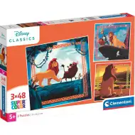 Puzzle Supercolor 3x48 piese Regele Leu - Clementoni
