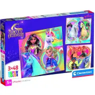 Puzzle Supercolor Unicorni Academia 3x48 piese - Clementoni