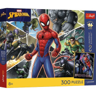 Puzzle UFT Marvel Omul-Păianjen de 300 piese cu poster - Trefl