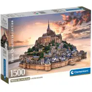Puzzle compact HQC de 1500 de piese cu Mont Saint-Michel la apus - Clementoni