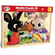 Puzzle cu ramă din lemn, 24 piese, Bing și prietenii - Lisciani