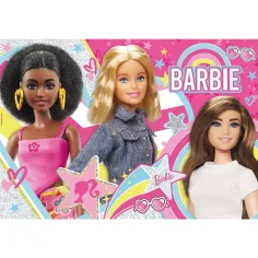Puzzle cu sclipici Barbie cei mai buni prieteni, 108 piese, 50x35cm - Lisciani imaginea 2