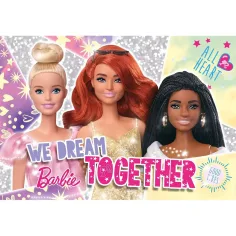 Puzzle cu sclipici Barbie prietene, 60 piese, 50x35 cm - Lisciani imaginea 2