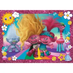 Puzzle cu sclipici Trolls 100 de piese - Trefl imaginea 2
