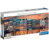 Puzzle de 1000 de piese cu panorama HQC a Amsterdamului luminos - Clementoni