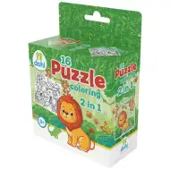 Puzzle de colorat 2 în 1 cu 16 piese - Leu