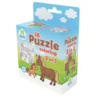 Puzzle de colorat 2 în 1 cu 16 piese - Ponei