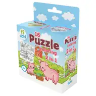 Puzzle de colorat 2 în 1 cu 16 piese - Porcușor