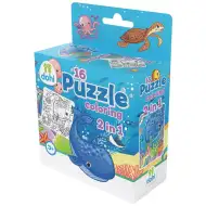 Puzzle de colorat de 16 piese 2 în 1 - Mare