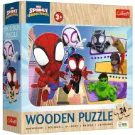 Puzzle din lemn cu 24 de piese - Spidey și prietenii săi uimitori - Trefl