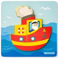 Puzzle din lemn pentru bebeluși cu 5 piese - Woodyland