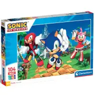 Puzzle maxi supercolor 104 piese Sonic ariciul și prietenii - Clementoni