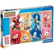 Puzzle maxi supercolor 60 de piese Sonic și prietenii - Clementoni