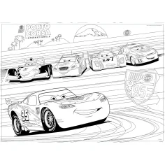 Puzzle și carte de colorat „Cars 2 în 1” cu 60 piese, 50x35 cm - Lisciani imaginea 3