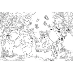 Puzzle și carte de colorat 2-în-1 cu Winnie de Pluș, maxi, 24 piese, 70x50 cm - Lisciani imaginea 2