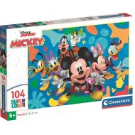 Puzzle supercolor cu Mickey Mouse și prietenii săi, 104 piese - Clementoni
