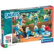 Puzzle supercolor de 104 piese cu distracția din pădurea Strumfilor - Clementoni