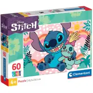 Puzzle supercolor de 60 de piese cu Lilo și Stitch și plușul Scrump - Clementoni