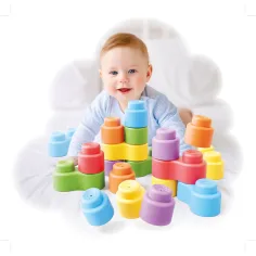 Quercetti: Set de 32 de cuburi de construcție moi Momy Soft imaginea 3