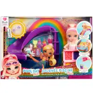 Rainbow High: Set de joacă petrecere la piscină cu păpușa Blush Parker
