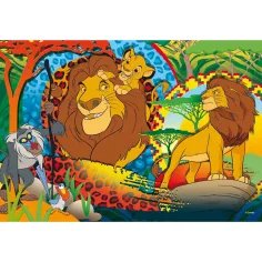 Regele Leu 2 în 1 puzzle Eco maxi cu 24 piese și carte de colorat 70x50cm - Lisciani imaginea 2