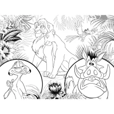 Regele Leu 2 în 1 puzzle Eco mini de 24 piese și carte de colorat 35x25cm - Lisciani imaginea 3