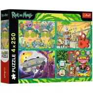 Rick și Morty Aventuri Nebune puzzle 4x250 piese - Trefl