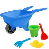 Roabă mică pentru nisip de culoare albastră cu accesorii - Wader