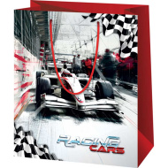 Sac cadou de mărime medie cu model Formula 1 18x23x10 cm