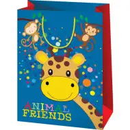 Sac de cadou uriaș cu model de prieteni animali 44,5x33x15cm