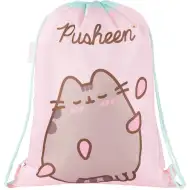 Săculeț sport roz Pusheen, dimensiune 34x43 cm