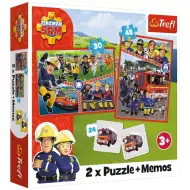 Sam pompierul puzzle și carduri de memorie 2 în 1 set - Trefl