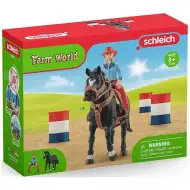 Schleich: Farm World - Set de joacă Cursa cu butoaie cu cowgirl (42576)