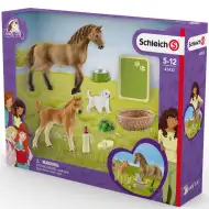 Schleich: Horse Club - Set de joacă pentru îngrijirea animalelor mici ale lui Sarah (42432)