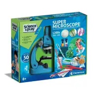 Science &amp; Play: Set de construcție a unui super microscop 1200x - Clementoni