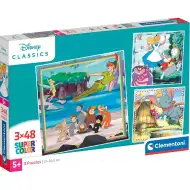 Serii clasice de desene animate Disney 3x48 bucăți puzzle Supercolor - Clementoni