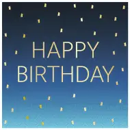 Șervețel de hârtie cu două straturi, de culoare albastră, cu inscripția "Happy Birthday", pachet de 20 bucăți.
