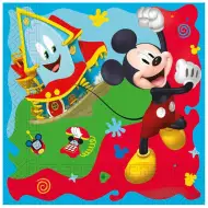 Șervețel de hârtie cu două straturi, model Mickey Mouse, pachet de 20 bucăți.
