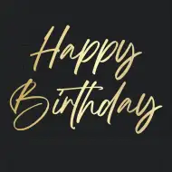 Șervețel de hârtie elegant cu inscripția „Happy Birthday” – 2 straturi, 33x33 cm, 20 bucăți