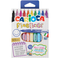Set de 10 finelinere cu vârf de 0,5 mm - Carioca